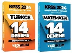 Yediiklim 2024 KPSS Lise Ortaöğretim Ön Lisans Türkçe+Matematik 28 Deneme 2 li Set Yediiklim Yayınları