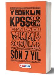 SÜPER FİYAT Yediiklim 2019 KPSS Genel Yetenek Genel Kültür Çıkmış Sorular Son 7 Yıl Çözümlü Yediiklim Yayınları