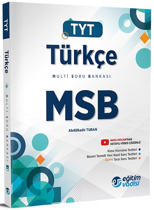 Eğitim Vadisi YKS TYT Türkçe MSB Multi Soru Bankası Video Çözümlü Eğitim Vadisi Yayınları