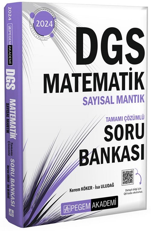 Pegem 2024 DGS Matematik Sayısal Mantık Soru Bankası Çözümlü Pegem Akademi Yayınları