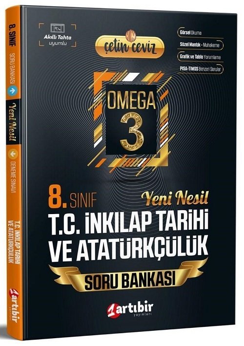 Artıbir 8. Sınıf TC İnkılap Tarihi ve Atatürkçülük Çetin Ceviz Omega Soru Bankası Artıbir Yayınları