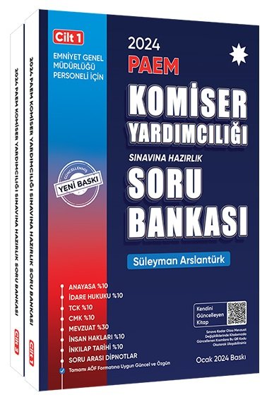 Süleyman Arslantürk 2024 PAEM Komiser Yardımcılığı Soru Bankası Seti 2 Cilt Süleyman Arslantürk