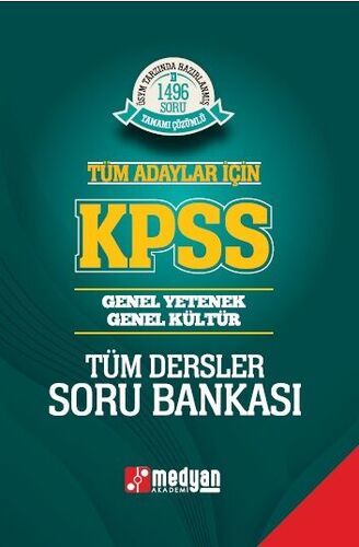 Medyan KPSS Genel Yetenek Genel Kültür Soru Bankası Çözümlü Tek Kitap Medyan Yayınları