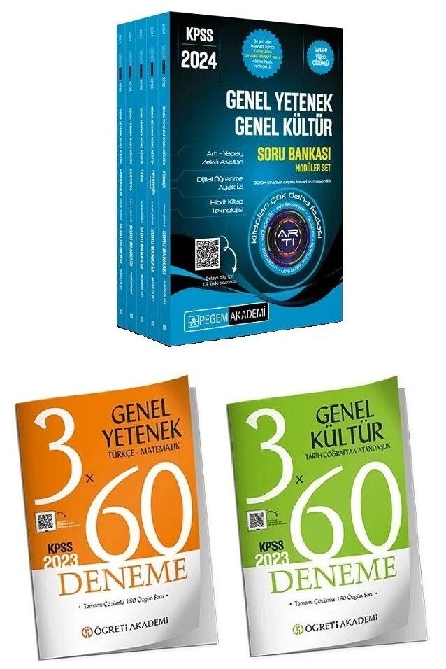 SÜPER FİYAT Pegem 2024 KPSS Genel Yetenek Genel Kültür Modüler Soru + Öğreti 2023 6 Deneme 7 li Set Pegem + Öğreti Akademi Yayınları