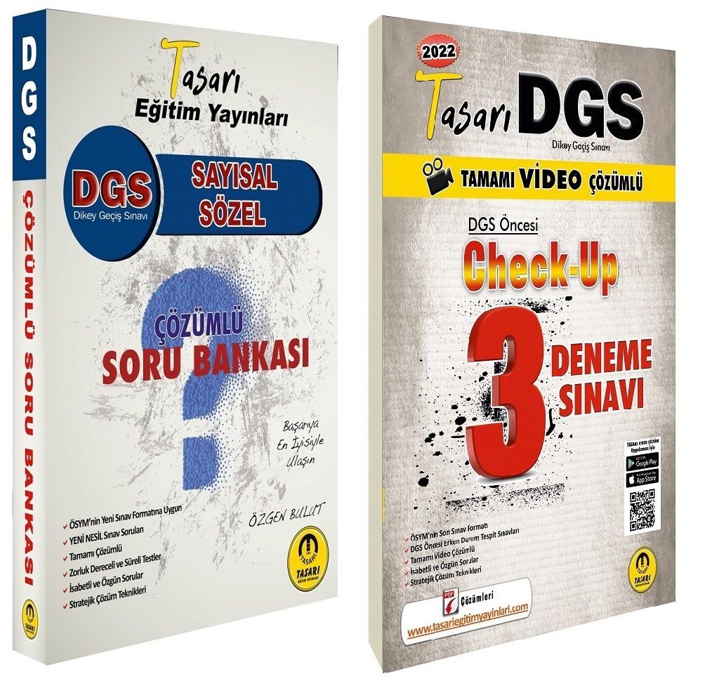 SÜPER FİYAT Tasarı DGS Sayısal Sözel Soru + 3 Deneme 2 li Set Tasarı Yayınları