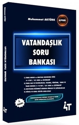 4T Yayınları KPSS Vatandaşlık Soru Bankası 2. Baskı - Muhammet Aktürk 4T Yayınları