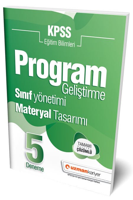 SÜPER FİYAT Uzman Kariyer KPSS Eğitim Bilimleri Program Geliştirme-Sınıf Yönetimi-Materyal Tasarımı 5 Deneme Çözümlü Uzman Kariyer Yayınları