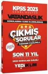 Yediiklim 2023 KPSS Vatandaşlık Konularına Göre Son 11 Yıl Çıkmış Sorular Çözümlü Yediiklim Yayınları