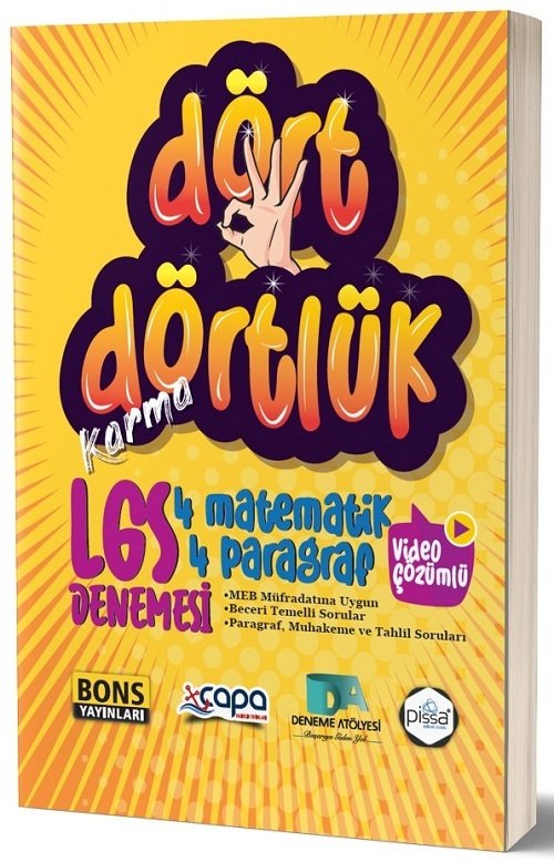 Çapa 8. Sınıf LGS Dört Dörtlük Karma Denemesi Video Çözümlü Çapa Yayınları