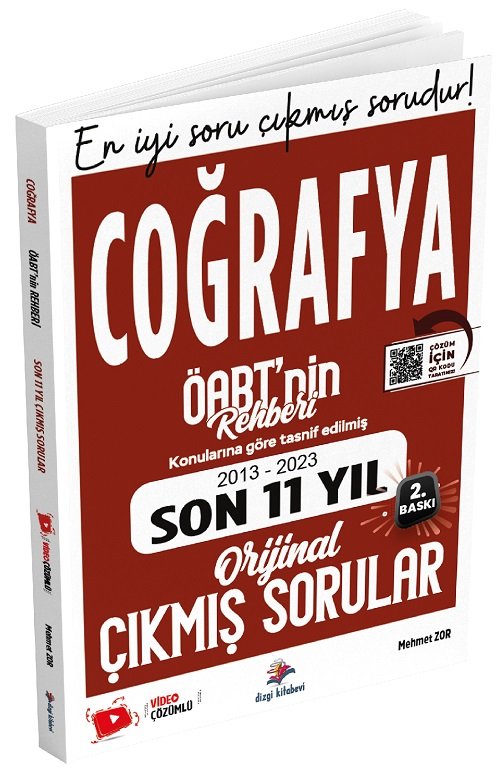 Dizgi Kitap ÖABT Coğrafya Öğretmenliği Son 11 Yıl Çıkmış Sorular Video Çözümlü - Mehmet Zor Dizgi Kitap Yayınları