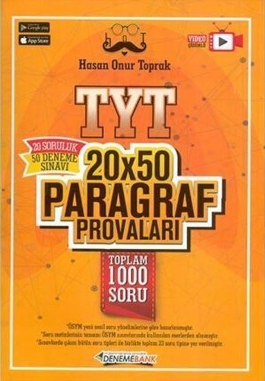 DenemeBank YKS TYT Paragraf Provaları 20x50 Deneme - Hasan Onur Toprak DenemeBank Yayınları