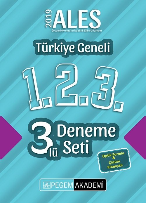 Pegem 2019 ALES Türkiye Geneli 3 Deneme (1.2.3) Pegem Akademi Yayınları