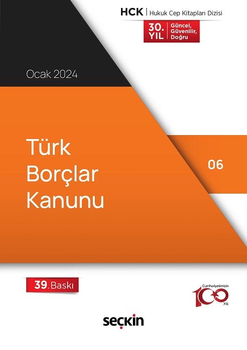 Seçkin 2024 Türk Borçlar Kanunu Cep Kitabı 39. Baskı Seçkin Yayınları