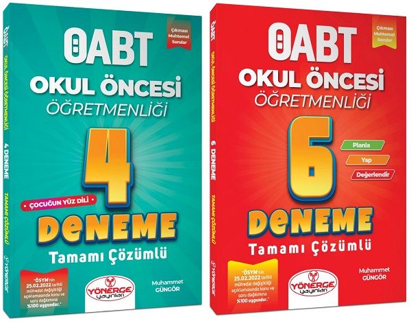 Yönerge ÖABT Okul Öncesi 6+4 Deneme 2 li Set - Muhammet Güngör Yönerge Yayınları