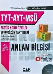 Çap Yayınları TYT AYT MSÜ Anlam Bilgisi Pratik Konu Özetli Soru Çözüm Taktikleri Çap Yayınları