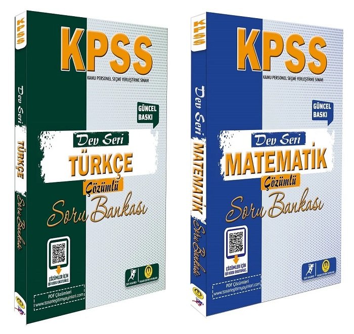 Tasarı Dev Kadro KPSS Türkçe+Matematik Dev Seri Soru Bankası 2 li Set Tasarı Yayınları
