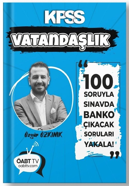 ÖABT TV KPSS Vatandaşlık Banko 100 Soru - Özgür Özkınık ÖABT TV Yayınları