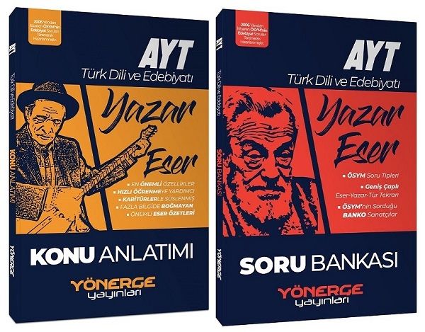Yönerge YKS AYT Türk Dili ve Edebiyatı Yazar Eser Konu + Soru 2 li Set Yönerge Yayınları