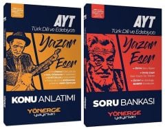 Yönerge YKS AYT Türk Dili ve Edebiyatı Yazar Eser Konu + Soru 2 li Set Yönerge Yayınları