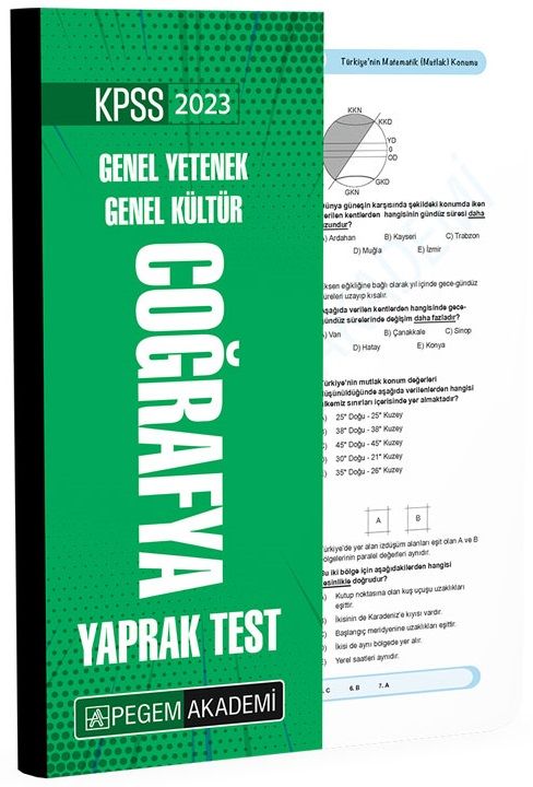 SÜPER FİYAT Pegem 2023 KPSS Coğrafya Yaprak Test Pegem Akademi Yayınları