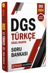 Pegem 2024 DGS Türkçe Sözel Mantık Soru Bankası Çözümlü Pegem Akademi Yayınları