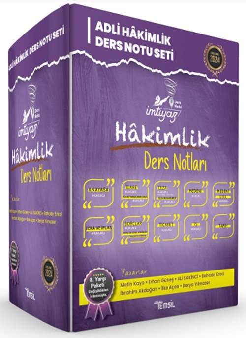 Temsil 2024 Adli Hakimlik İMTİYAZ Ders Notları Seti Temsil Kitap Yayınları