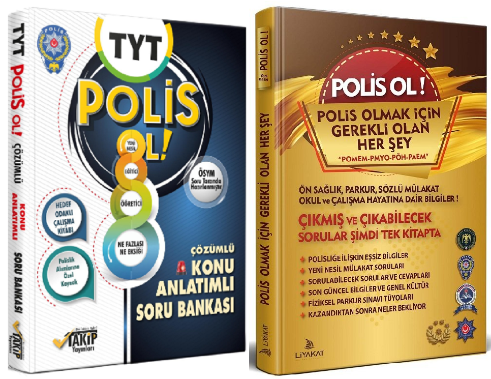 Liyakat YKS TYT POLİS OL Soru Bankası + Rehber 2 li Set Liyakat + Takip Yayınları