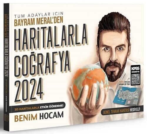 Benim Hocam 2024 KPSS ve Tüm Adaylar Haritalarla Coğrafya - Bayram Meral Benim Hocam Yayınları