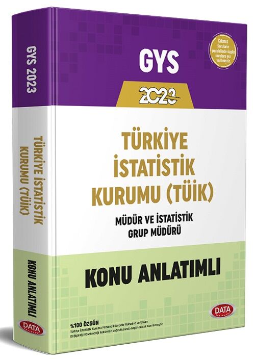 Data 2023 GYS Türkiye İstatistik Kurumu TÜİK Müdür ve İstatistik Grup Müdürü Konu Anlatımlı Görevde Yükselme Data Yayınları