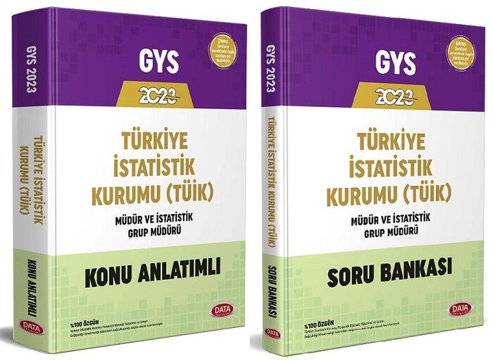 Data 2023 GYS Türkiye İstatistik Kurumu TÜİK Müdür ve İstatistik Grup Müdürü Konu + Soru 2 li Set Görevde Yükselme Data Yayınları