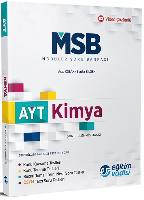 Eğitim Vadisi YKS AYT Kimya MSB Modüler Soru Bankası Eğitim Vadisi Yayınları