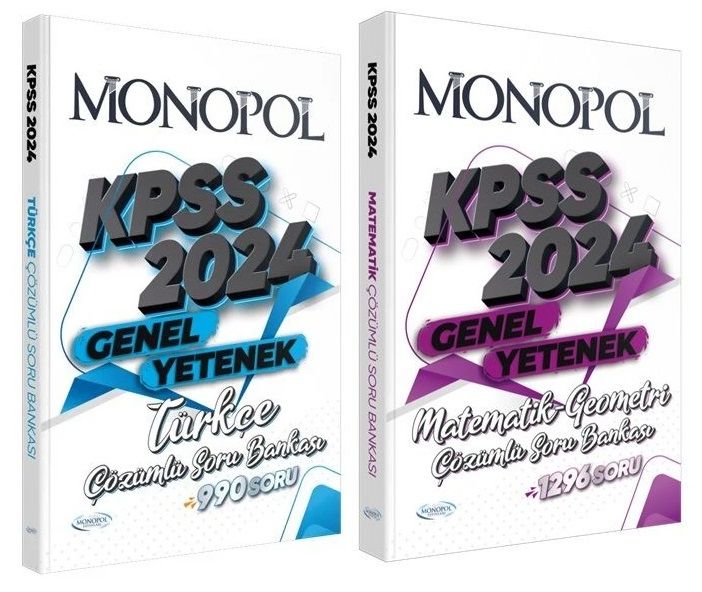 Monopol 2024 KPSS Türkçe+Matematik Soru Bankası 2 li Set Monopol Yayınları