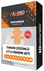 A Kadro İdari Hakimlik 10 Deneme Seti Çözümlü 2. Baskı A Kadro Yayınları