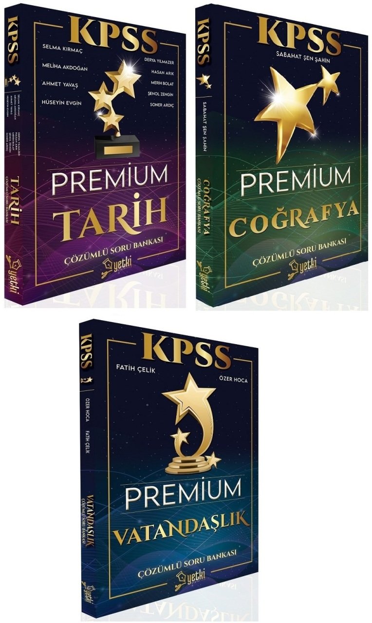 Yetki KPSS Tarih+Coğrafya+Vatandaşlık Premium Soru Bankası 3 lü Set Yetki Yayıncılık