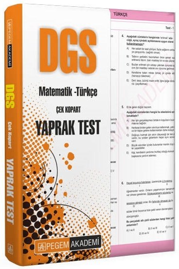 SÜPER FİYAT Pegem 2022 DGS Yaprak Test Çek Kopart Pegem Akademi Yayınları