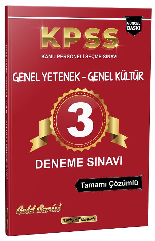 Kariyer Meslek KPSS Genel Yetenek Genel Kültür 3 Deneme Çözümlü Gold Serisi Kariyer Meslek Yayınları