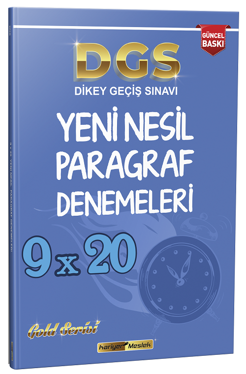Kariyer Meslek DGS Paragraf 9x20 Deneme Çözümlü Gold Serisi Kariyer Meslek Yayınları