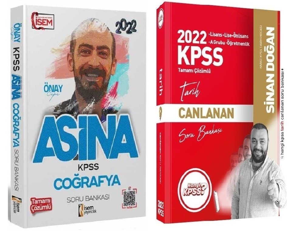 SÜPER FİYAT İsem + Hangi KPSS 2022 KPSS Aşina Coğrafya+Tarih Soru 2 li Set - Önay Cepe İsem + Hangi KPSS Yayınları