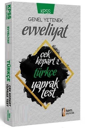 İsem 2019 KPSS Evveliyat Türkçe Yaprak Test Çek Kopart İsem Yayınları