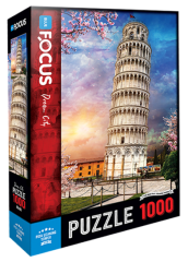 1000 Parça Puzzle - Pisa Leaning Tower Pisa Kulesi Blue Focus Games