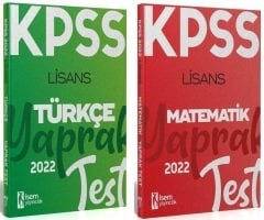 SÜPER FİYAT İsem 2022 KPSS Türkçe+Matematik Yaprak Test 2 li Set İsem Yayınları