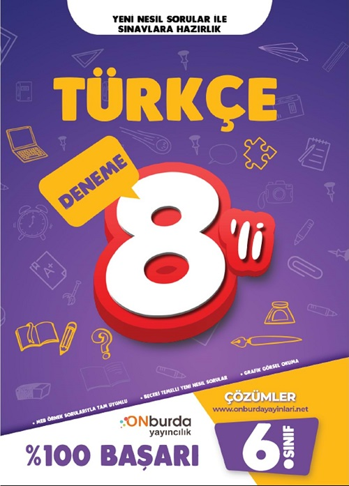 Onburda 6. Sınıf Türkçe 8 li Deneme Onburda Yayınları