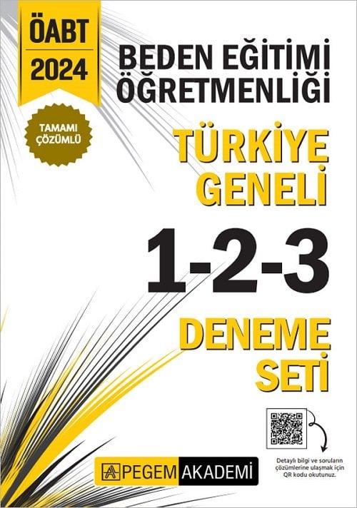 Pegem 2024 ÖABT Beden Eğitimi Öğretmenliği Türkiye Geneli 3 Deneme (1-2-3) Pegem Akademi Yayınları