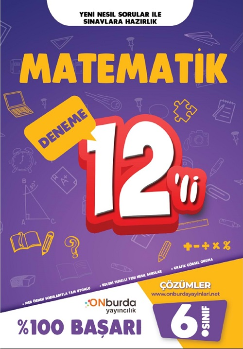 Onburda 6. Sınıf Matematik 12 li Deneme Onburda Yayınları