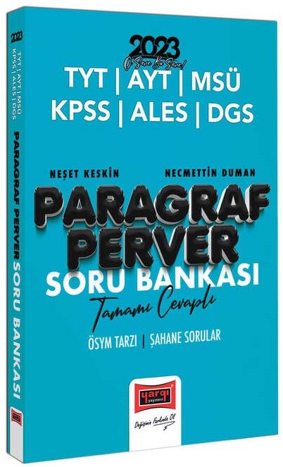 Yargı 2023 TYT AYT MSÜ KPSS ALES DGS Paragraf Paragrafperver Soru Bankası Çözümlü Yargı Yayınları