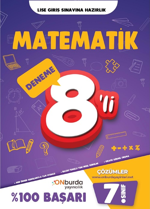 Onburda 7. Sınıf Matematik 8 li Deneme Onburda Yayınları