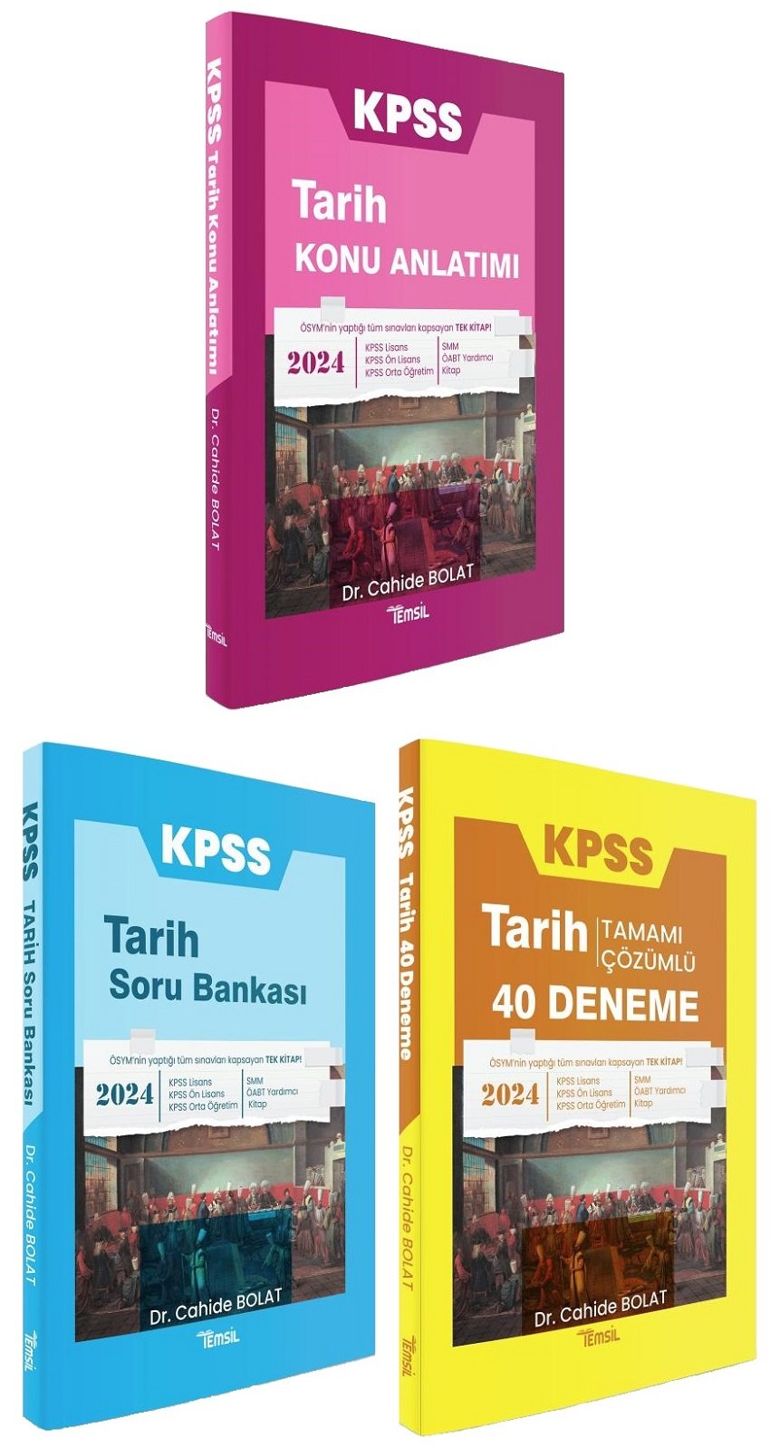Temsil 2024 KPSS Tarih Konu + Soru Bankası + 40 Deneme 3 lü Set - Cahide Bolat Temsil Yayınları