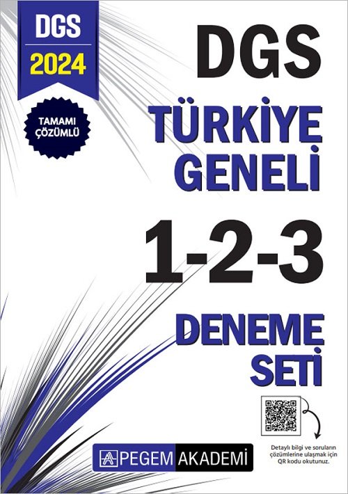 Pegem 2024 DGS Türkiye Geneli 3 Deneme (1-2-3) Pegem Akademi Yayınları
