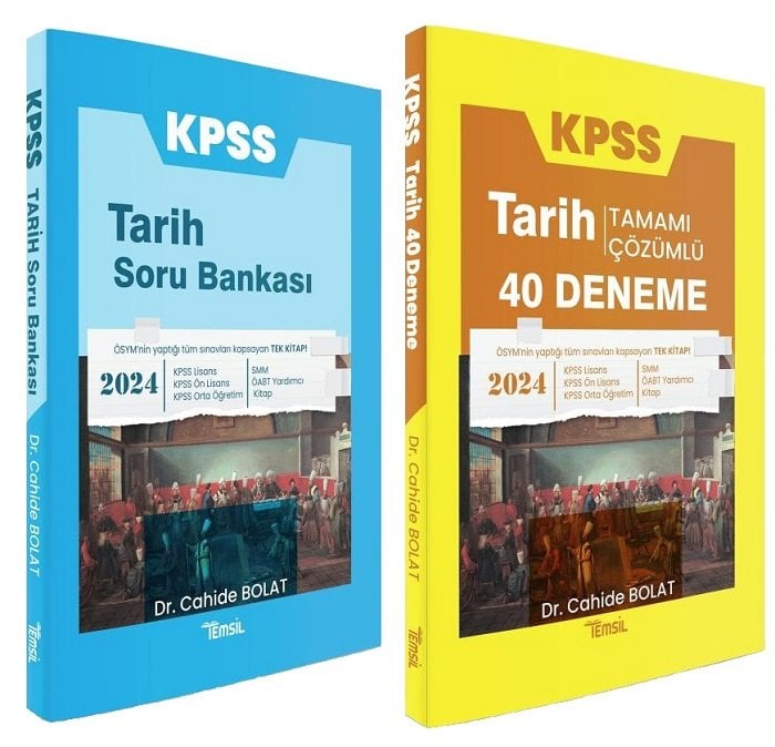 Temsil 2024 KPSS Tarih Soru Bankası + 40 Deneme 2 li Set - Cahide Bolat Temsil Yayınları