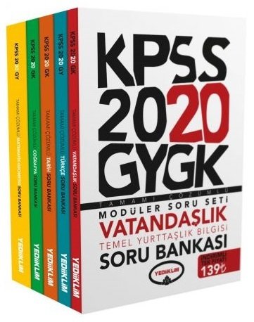 Yediiklim 2020 KPSS Genel Yetenek Genel Kültür Soru Bankası Çözümlü Modüler Set Yediiklim Yayınları